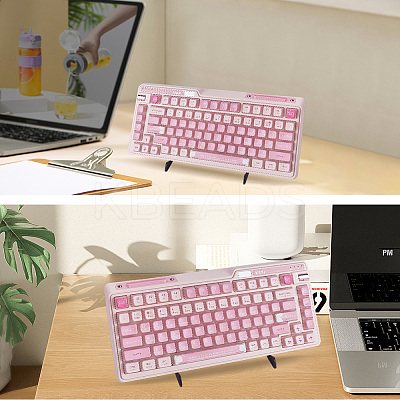 1-Tier Acrylic & Alloy Keyboard Display Stands ODIS-WH20003-02B-03-1