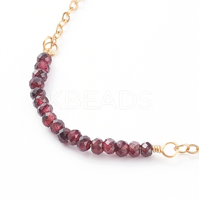 January Birthstone Natural Garnet Beaded Bracelets X-BJEW-JB06092-01-1