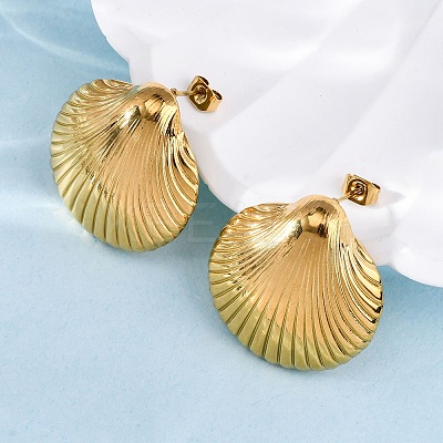 304 Stainless Steel Stud Earrings LS-EJEW-F357-01G-03-1