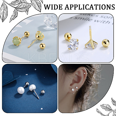 50Pcs 5 Styles 304 Stainless Steel Ear Nuts STAS-BBC0005-46G-1