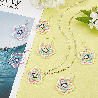 DIY Acrylic Flower Earrings Making Kits DIY-FH0002-79-1