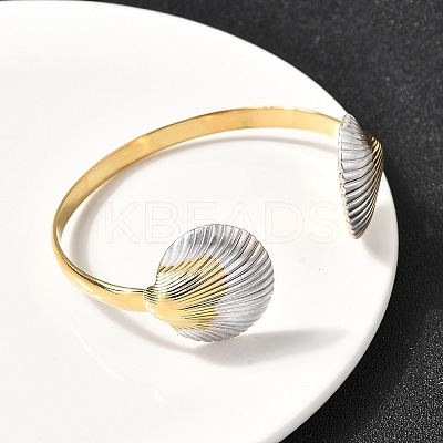 304 Stainless Steel Cuff Bangles for Women BJEW-F509-01G-1