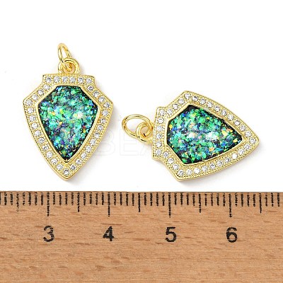 Brass Micro Pave Cubic Zirconia Pendants KK-A197-04G-1