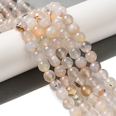 Dyed & Heated Natural Agate Beads Strands G-P539-D01-01-1