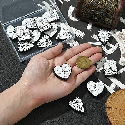 15Pcs 3 Styles Food Grade Gothic Theme Silicone Focal Beads SIL-CJ0001-88-1