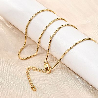 1MM Brass Box Chain Necklaces NJEW-C086-01G-1