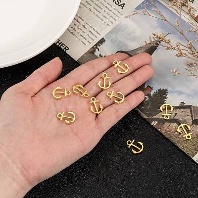 Anchor Brass Pendants ZIRC-F022-64G-1