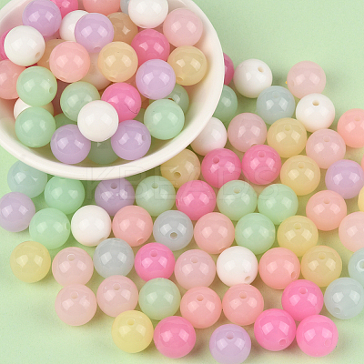 100Pcs Opaque Acrylic Beads OACR-PA0001-31A-1