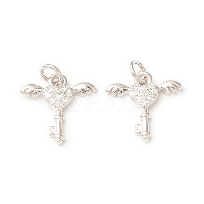 Brass Micro Pave Cubic Zirconia Charms KK-C018-02P-1