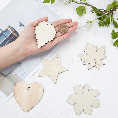 Undyed Wooden Big Pendants WOOD-GF0001-50-1