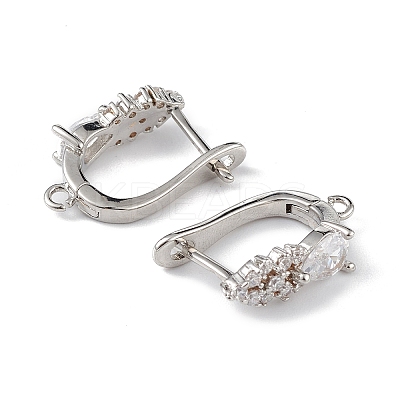 Brass Teardrop Hoop Earring Findings LS-ZIRC-L097-055P-1