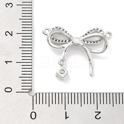 Brass Micro Pave Clear Cubic Zirconia Pendants ZIRC-L104-005P-1