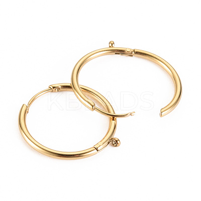 316 Surgical Stainless Steel Huggie Hoop Earring Findings STAS-S116-257A-G-1