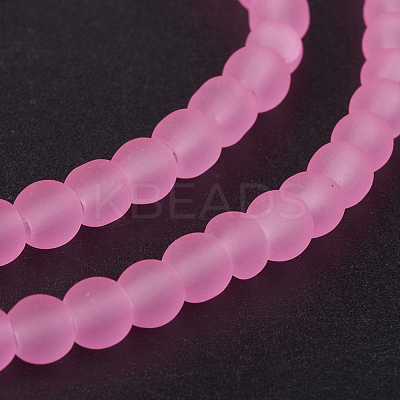 Baking Paint Transparent Glass Bead Strands GLAA-S031-4mm-20-1