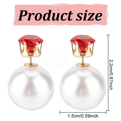 10 Pairs 10 Colors Resin Diamond & Plastic Imitaion Pearl Front Back Stud Earrings EJEW-AN0002-65-1