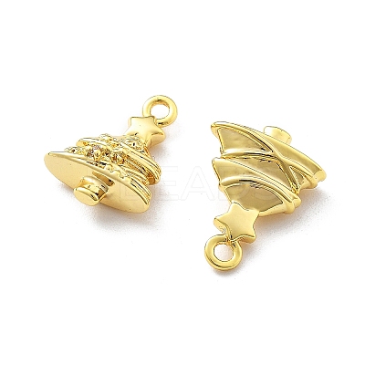 Brass Micro Pave Cubic Zirconia Pendants KK-U049-02G-1