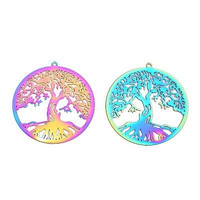 201 Stainless Steel Filigree Pendants LS-STAS-TAC0018-04-1