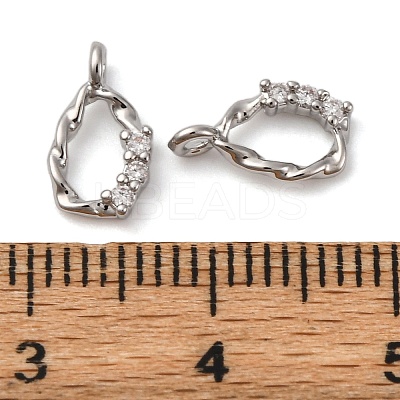 Brass Micro Pave Cubic Zirconia Pendants KK-P308-48P-1