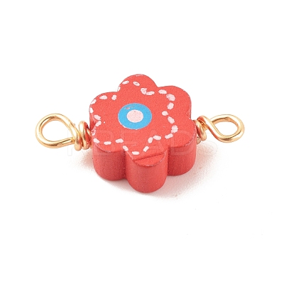 Spray Painted Wood Connector Charms PALLOY-JF01427-16-1