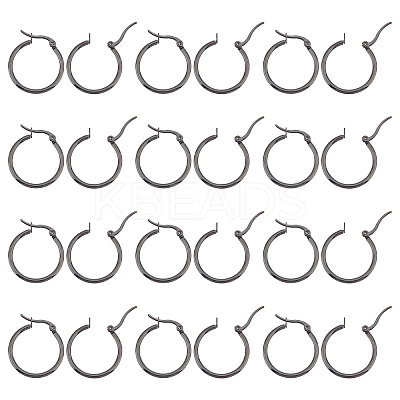 12 Pairs 304 Stainless Steel Hoop Earrings EJEW-UN0001-88-1