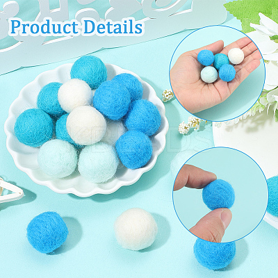 40Pcs 4 Colors Wool Felt Balls DIY-SC0029-40E-1
