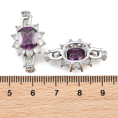 Brass Pave Cubic Zirconia Fold Over Clasps CU-CBAA6E8-09P-1