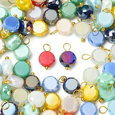 100Pcs Electroplate Glass Charms PALLOY-FZ00017-1
