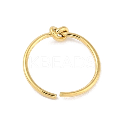 Simple Knotted 304 Stainless Steel Open Cuff Ring for Women Men RJEW-Z038-06G-1