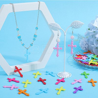 200Pcs Colorful Acrylic Pendants SACR-SP0001-04-1