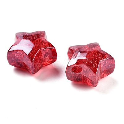 UV Plating Acrylic European Large Hole Beads OACR-S142-02-1