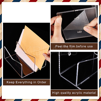 2-Row Acrylic Wall Mounted Mail Display Stands DIY-WH0430-738-1
