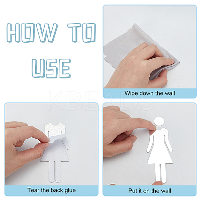 Acrylic TOILET Sign Stickers DIY-WH0569-66A-01-1