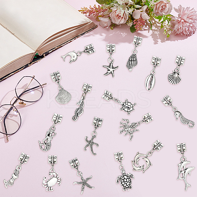 20Pcs Alloy European Dangle Charms PALLOY-BM00019-1