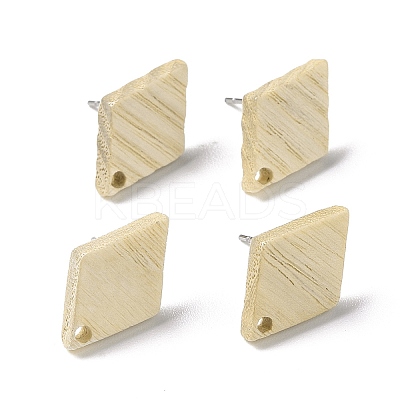 Ash Wood Stud Earring Findings EJEW-N017-011B-1