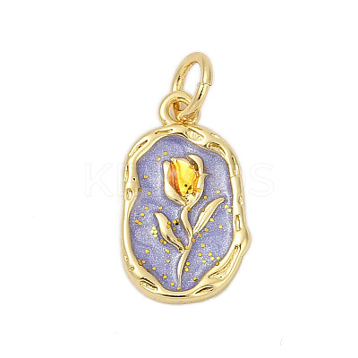 Brass Enamel Pendants KK-U068-05G-02-1