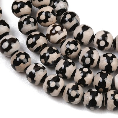 Tibetan Style dZi Beads Strands G-G328-A06-8mm-1