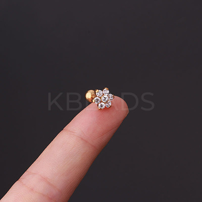 316L Surgical Stainless Steel Micro Pave Clear Cubic Zirconia Cartilage Earrings WG35966-08-1