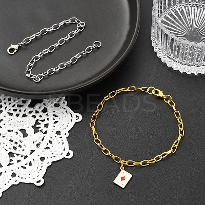 10Pcs Iron Cable Chain Bracelets IFIN-YW0004-03G-1