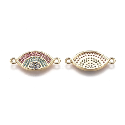Brass Micro Pave Cubic Zirconia Links connectors ZIRC-K081-05G-1