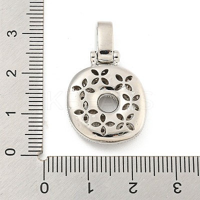 Brass Micro Pave Clear Cubic Zirconia Pendants KK-B099-01P-O-1