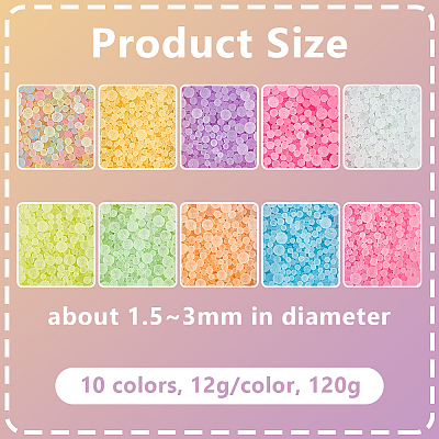 120G 10 Colors Luminous Frosted Glass Beads GLAA-OC0001-45-1