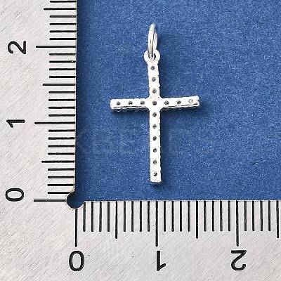 925 Sterling Silver Micro Pave Clear Cubic Zirconia Pendants STER-F059-04S-1