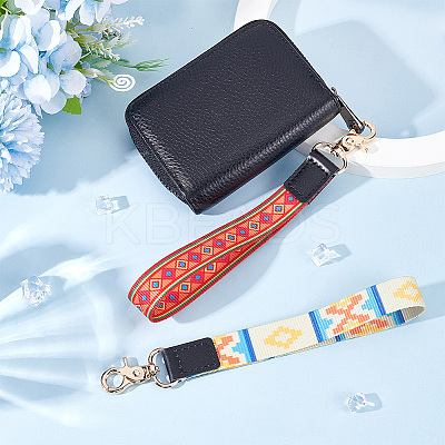 2Pcs 2 Colors Nylon Hand Wrist Lanyard for Phone Decoration Key Chain FIND-GO0001-01A-1