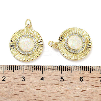 Brass Micro Pave Clear Cubic Zirconia Pendants KK-L213-041G-01-1