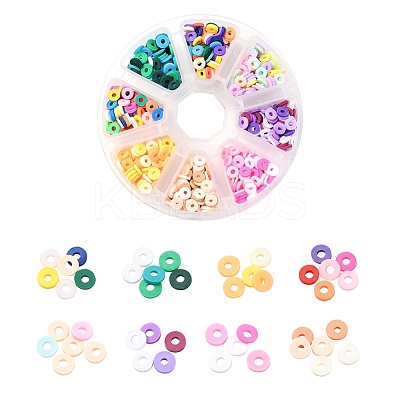1200Pcs 8 Colors Handmade Polymer Clay Beads CLAY-YW0001-15C-1