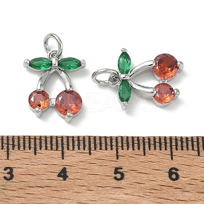 SHEGRACE Brass Colorful Cubic Zirconia Charms XGRQ4G973-670P-1