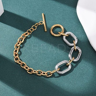 201 Stainless Steel Chain Bracelets BJEW-P378-01B-A-1