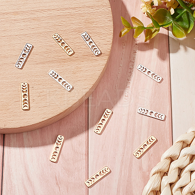 16Pcs 2 Colors Brass Moon Phase Bar Pendants KK-BBC0004-44-1