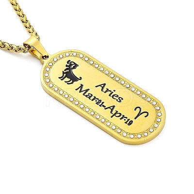 Constellation 304 Stainless Steel Micro Pave Clear Cubic Zirconia Wheat Chain Pendant Necklaces for Women Men LS-NJEW-U007-01A-1