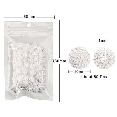 50Pcs Imitation Pearl Acrylic Beads OACR-YW0001-11B-1